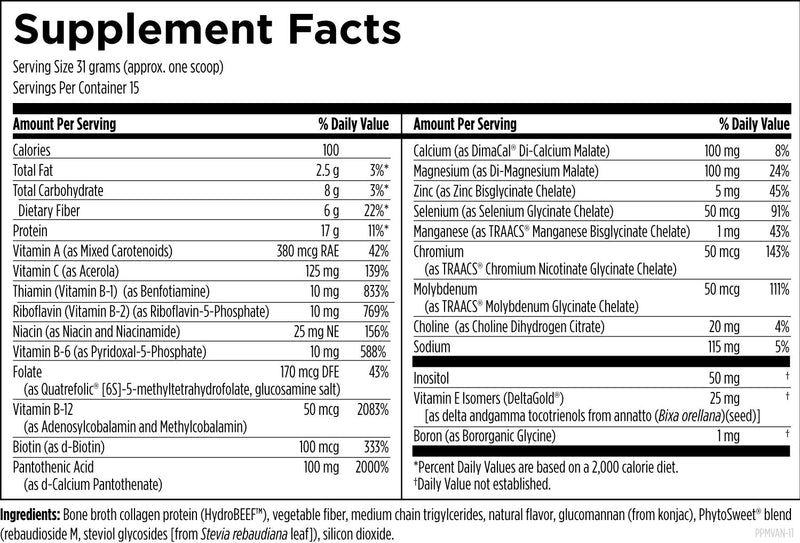 PaleoMeal Supplement Facts