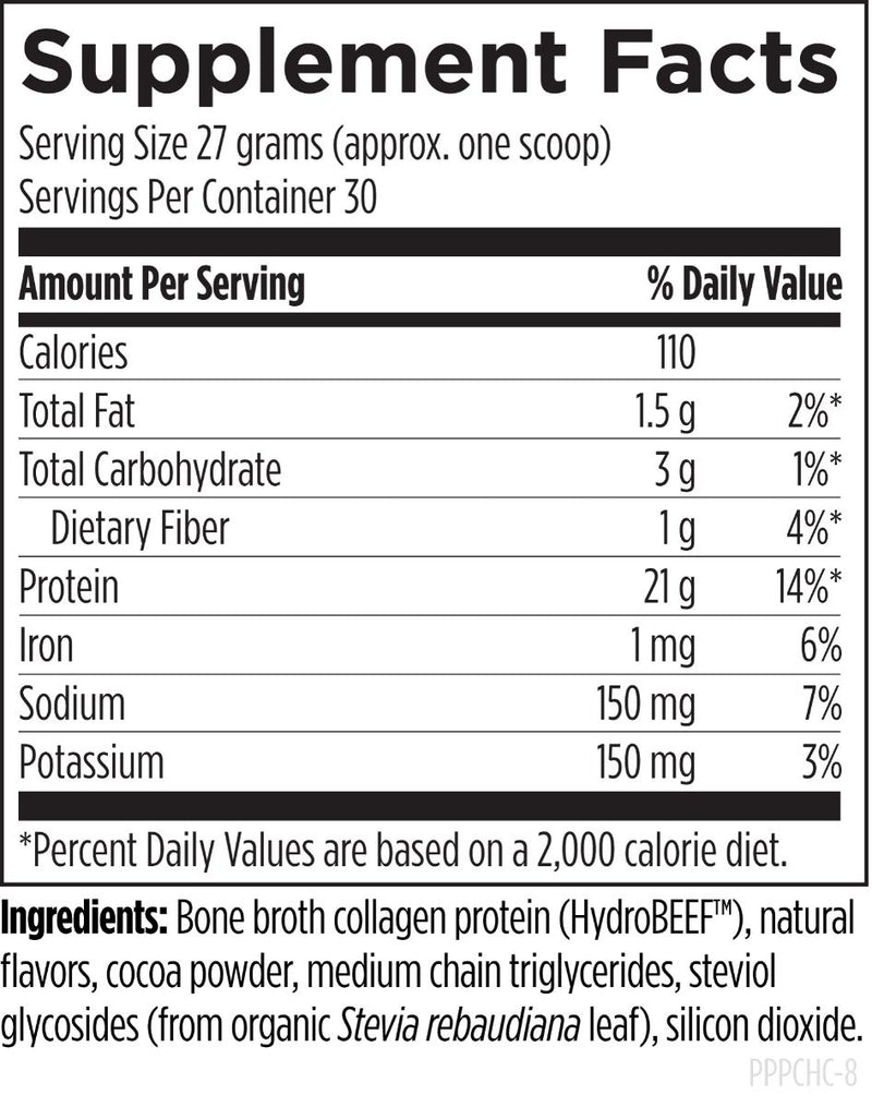 Bone Broth Protein formerly PurePaleo Supplement Facts