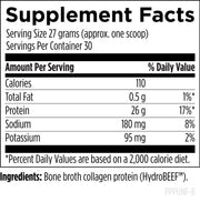 Bone Broth Protein formerly PurePaleo Supplement Facts