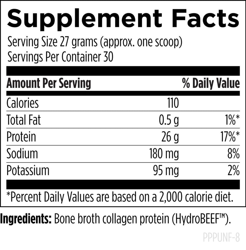 Bone Broth Protein formerly PurePaleo Supplement Facts