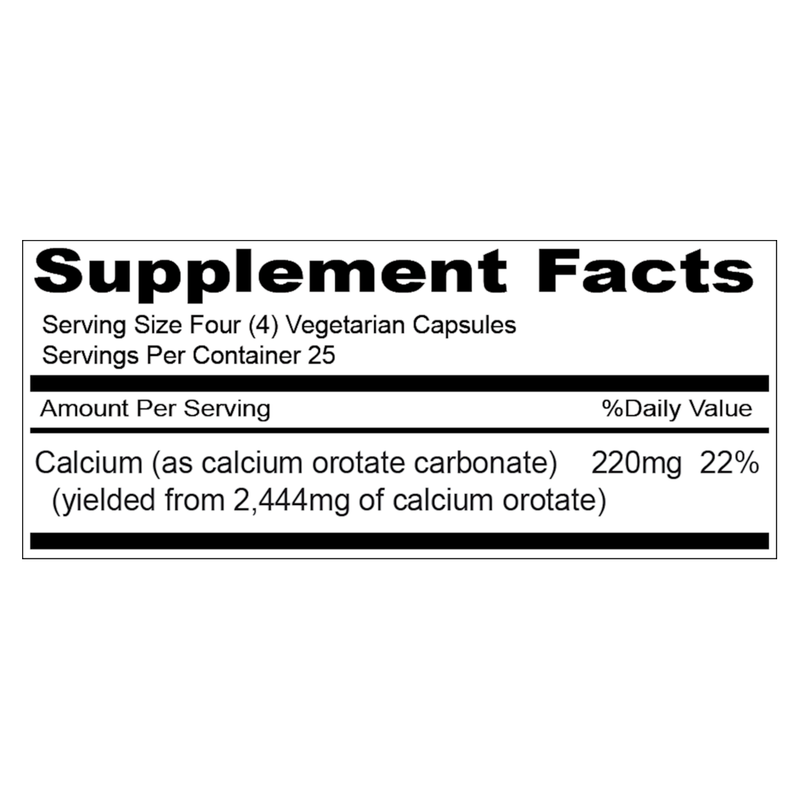 Calcium Orotate 220mg (100 Capsules)