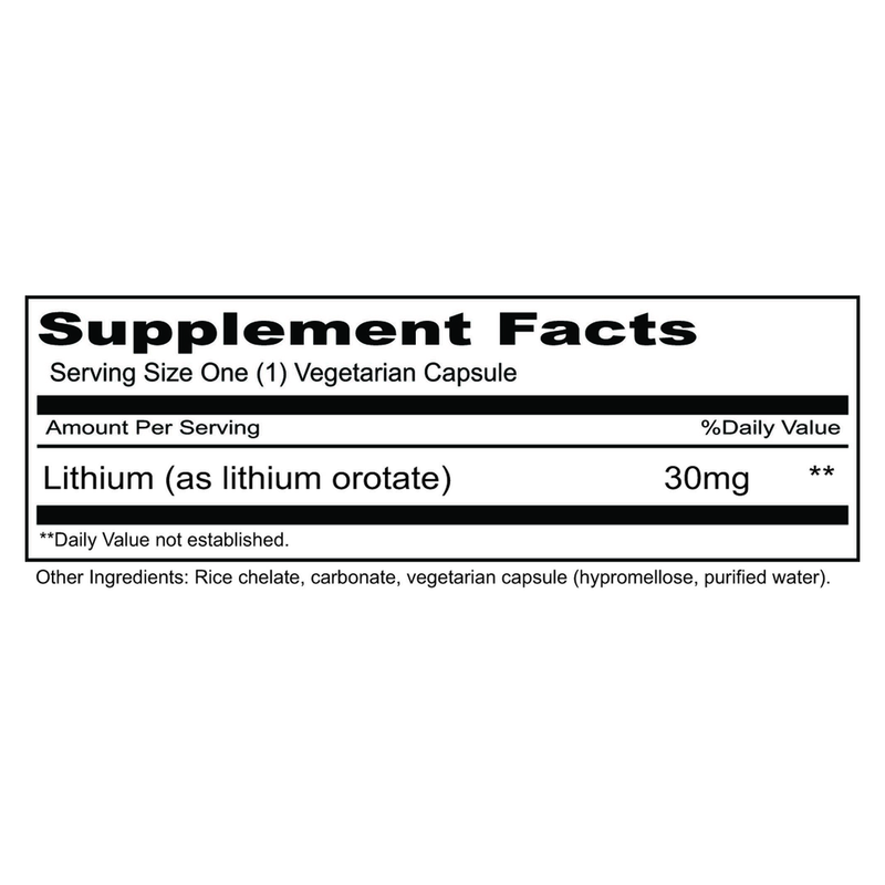 Lithium Organic 30mg (100 Capsules)