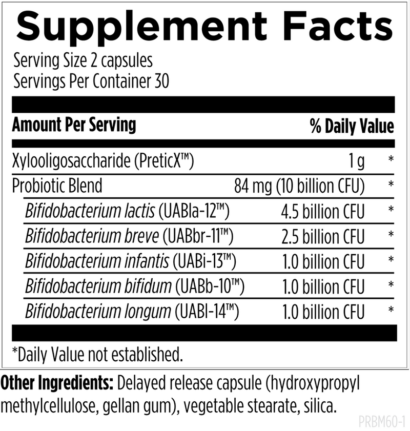 PrebioMed XOS (60 Capsules) Supplement Facts