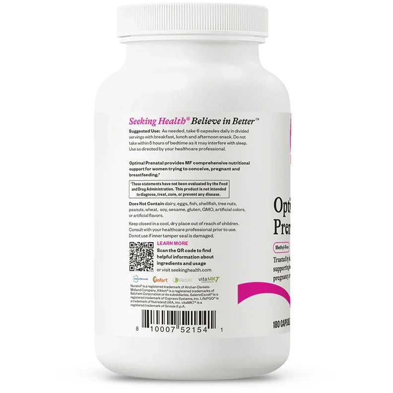 Optimal Prenatal Methyl-Free (180 Capsules)
