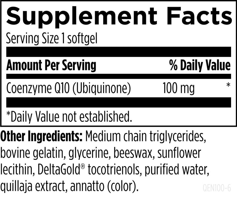 Q-Evail 100 (60 Softgels) Supplement Facts