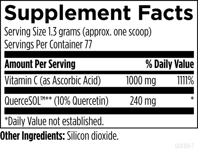 Quercetin Ascorbate (100g) Supplement Facts