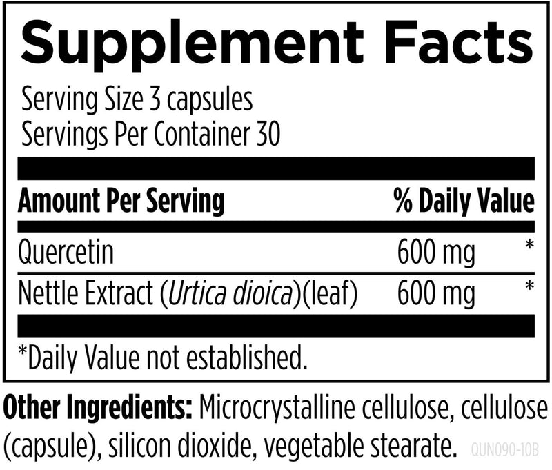 Quercetin + Nettles (90 Capsules) Supplement Facts
