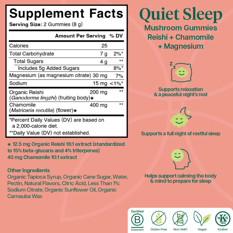 Quiet Sleep Mushroom Gummies (60 Gummies)