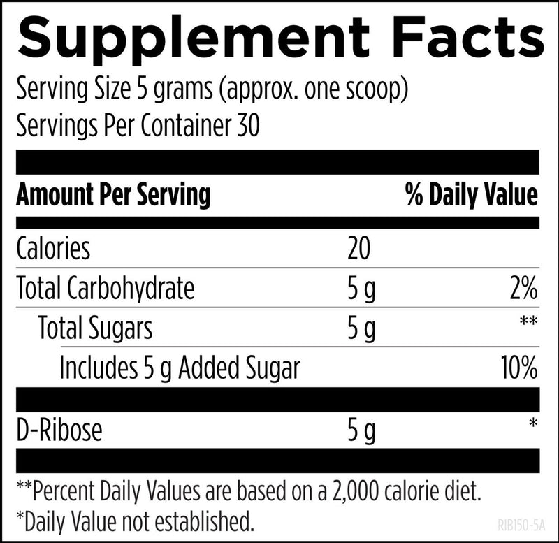 D-Ribose (150g) Supplement Facts