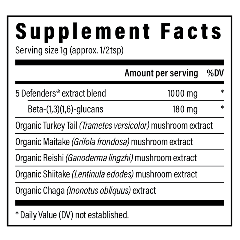 5 Defenders Organic Mushroom Complex Powder (45 g)