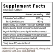 5 Defenders Organic Mushroom Blend Capsules (90 Capsules)