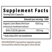 Organic Lion's Mane Extract Capsules (120 Capsules)