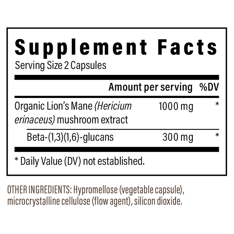 Organic Lion's Mane Extract Capsules (120 Capsules)
