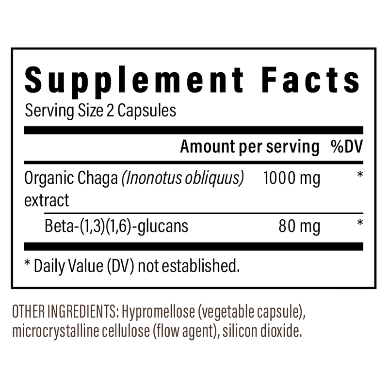 Organic Chaga Extract Capsules (120 Capsules)