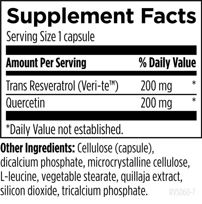 Resveratrol Supreme (60 Capsules) Supplement Facts