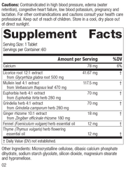 supplement fact label