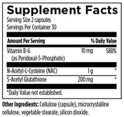 S-Acetyl Glutathione Synergy (60 Capsules) Supplement Facts