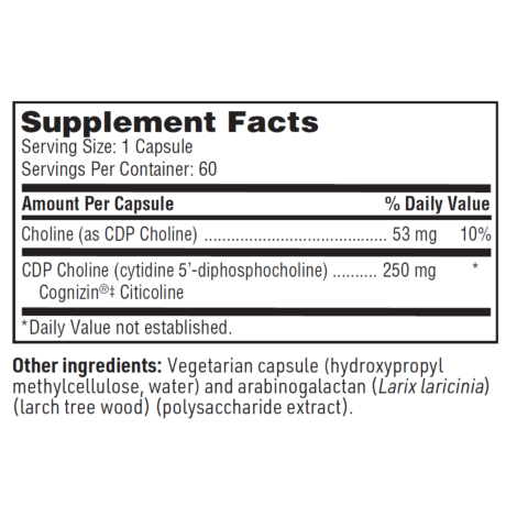 CDP Choline (60 Capsules)-Vitamins & Supplements-Klaire Labs - SFI Health-Pine Street Clinic