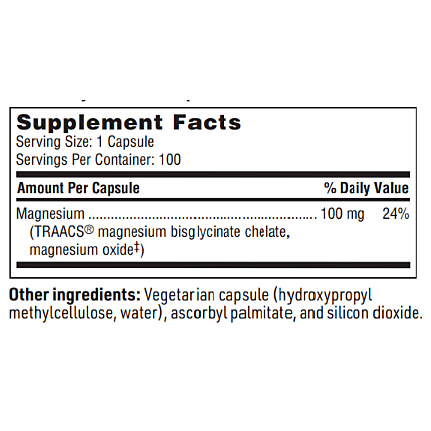 Magnesium Glycinate Complex (100 Capsules)-Vitamins & Supplements-Klaire Labs - SFI Health-Pine Street Clinic