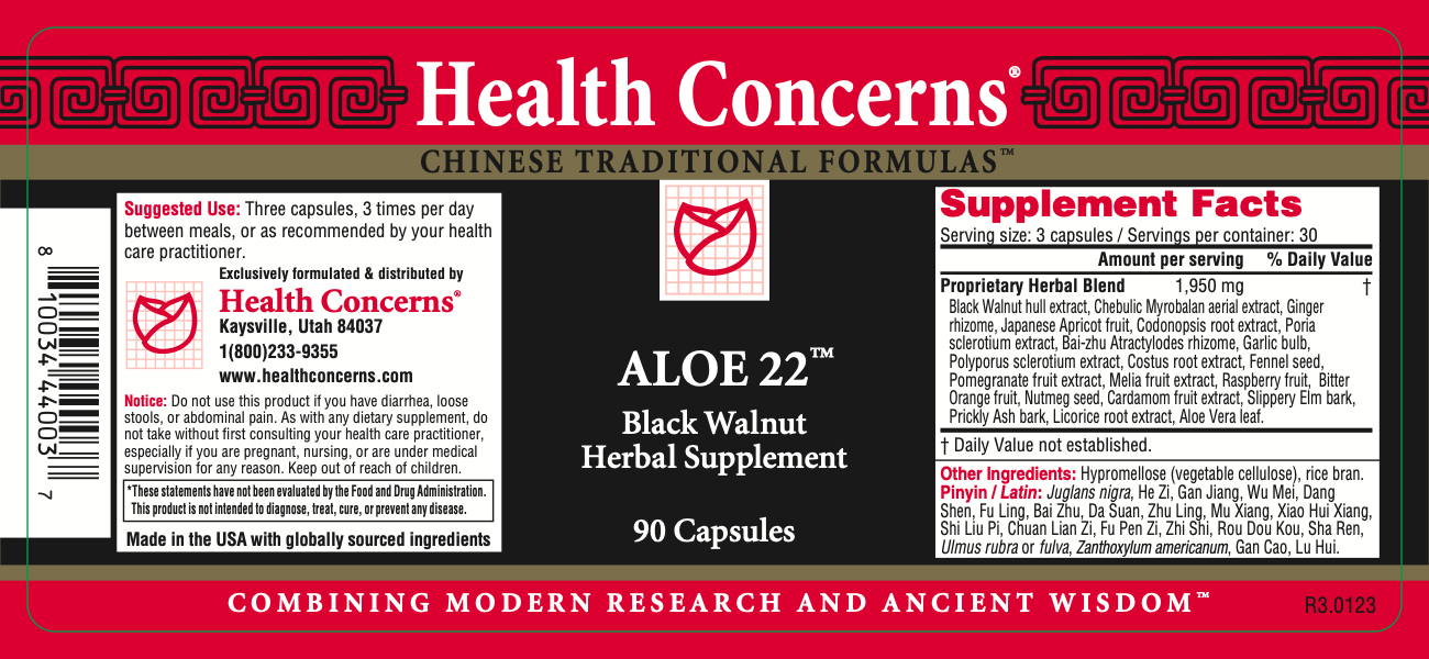 Health Concerns - Aloe 22 (90 Capsules) - 