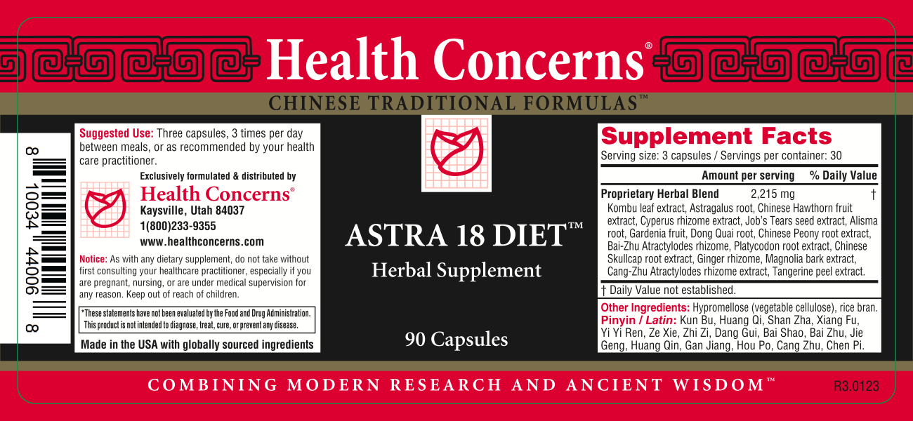 Health Concerns - Astra 18 Diet (90 Capsules) - 