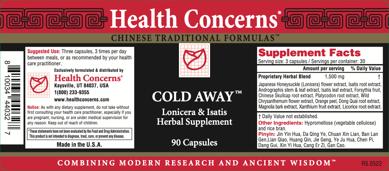 Health Concerns - Cold Away (90 Capsules) - 