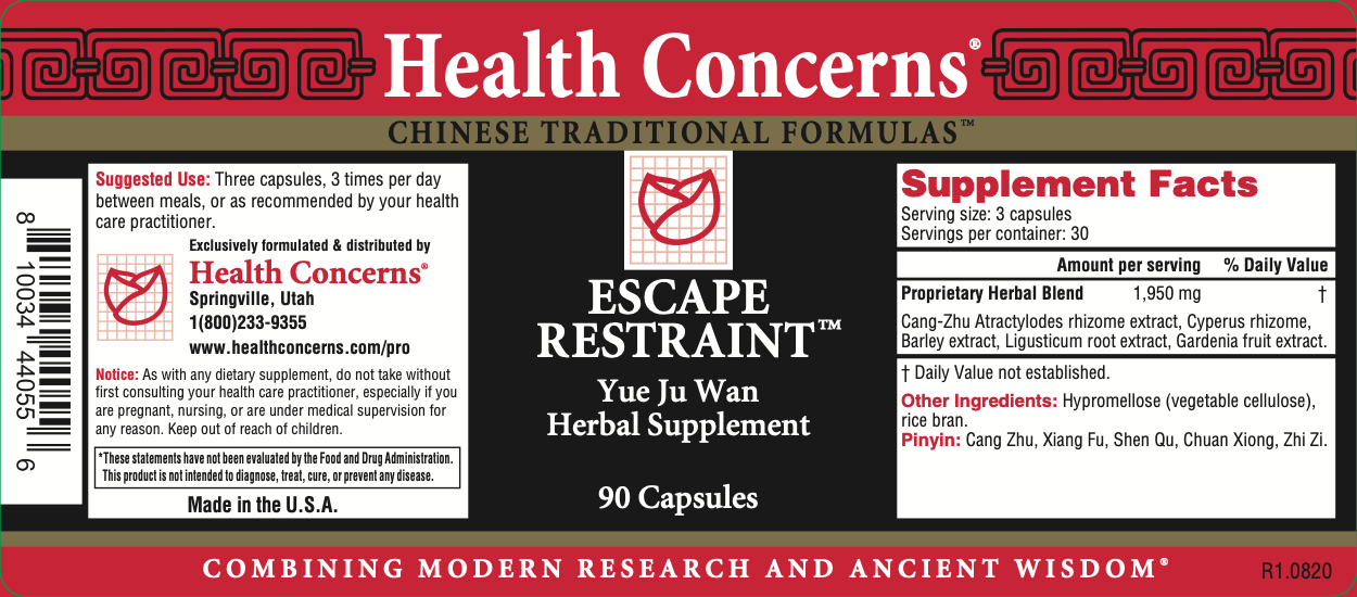 Health Concerns - Escape Restraint (90 Capsules) - 