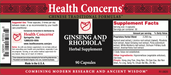 Health Concerns - Ginseng & Rhodiola (90 Capsules) - 