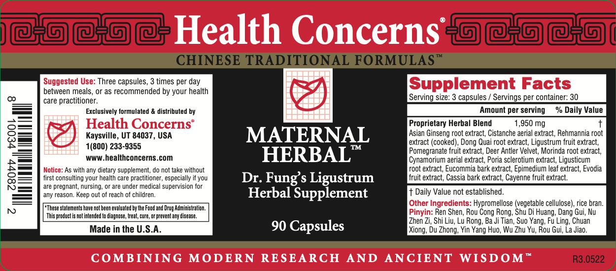Health Concerns - Maternal Herbal (90 Capsules) - 