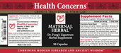 Health Concerns - Maternal Herbal (90 Capsules) - 