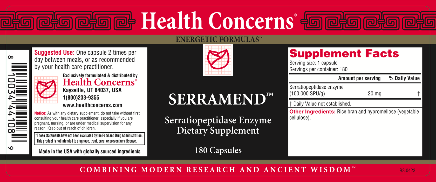 Health Concerns - Serramend (180 Capsules) - 