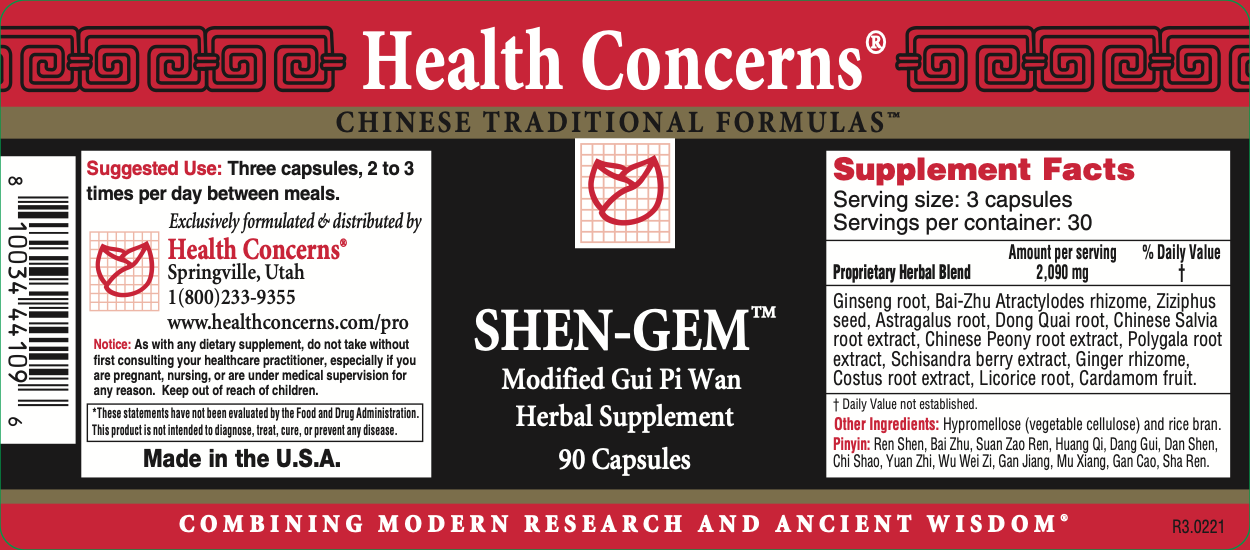 Health Concerns - Shen-Gem (90 Capsules) - 