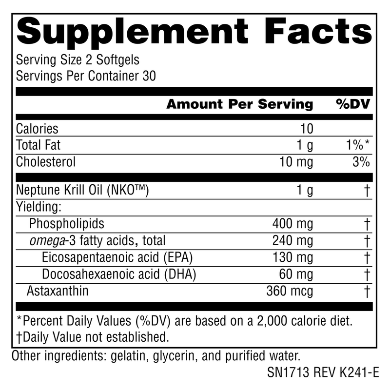 NKO Neptune Krill Oil 500 mg (60 Softgels)