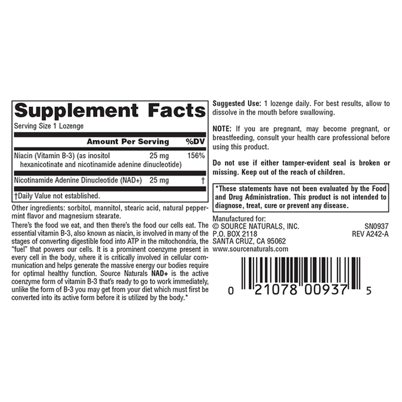 NAD+ 25 mg Peppermint (30 Lozenges)