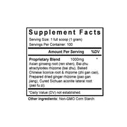 Fu Zi Li Zhong Tang (Aconite, Ginseng & Ginger Combination) (100 Grams Granules) - Supplement Facts