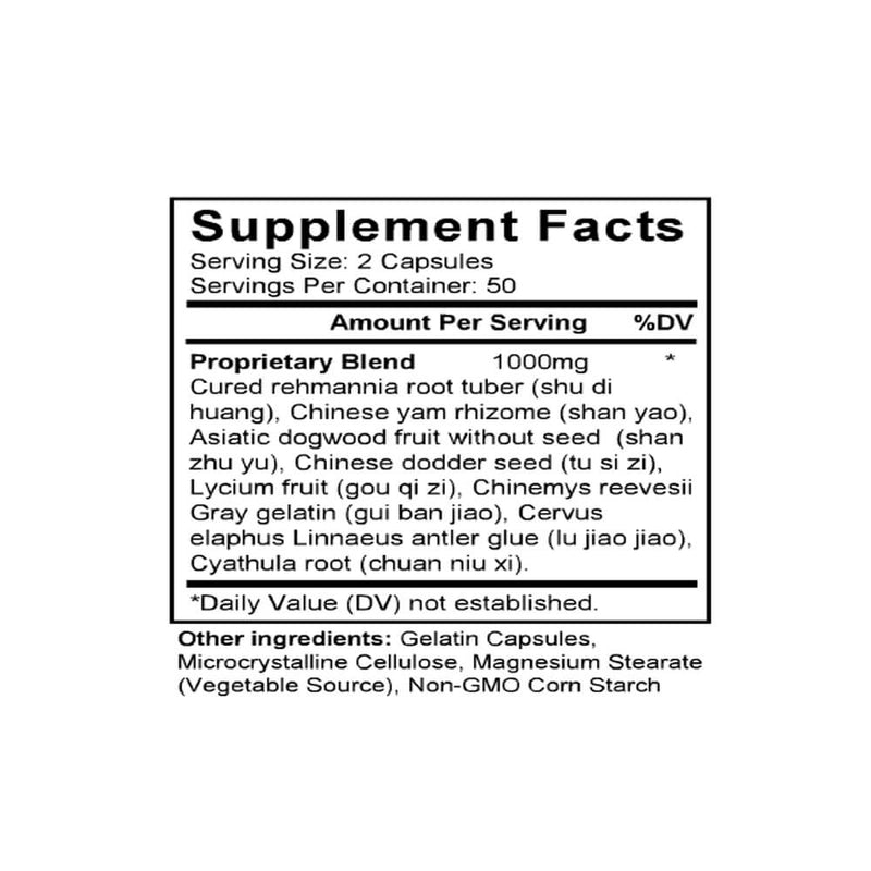 Zuo Gui Wan (Achyranthes & Rehmannia Formula) (100 Capsules) - Supplement Facts
