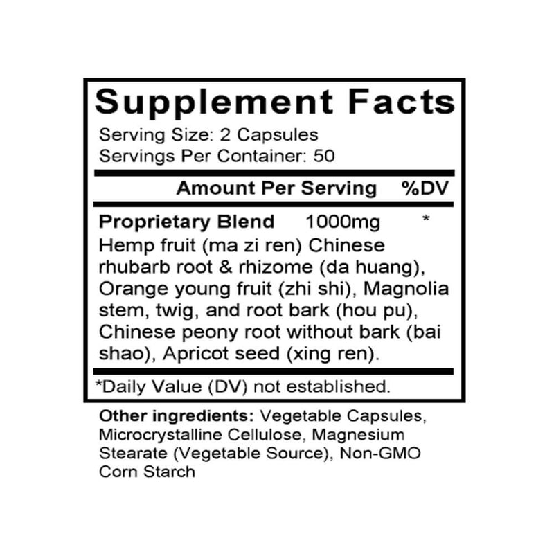 Ma Zi Ren Wan (Apricot Seed & Linum Formula) (100 Capsules) - Supplement Facts