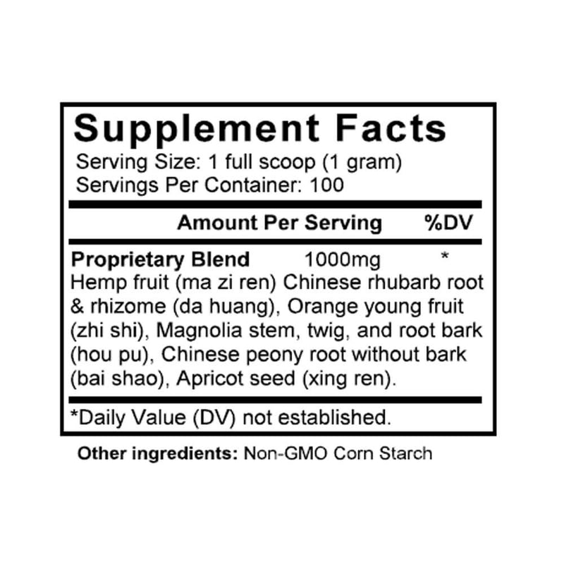 Ma Zi Ren Wan (Apricot Seed & Linum Formula) (100 Grams Granules) - Supplement Facts