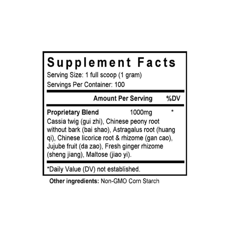 Huang Qi Jian Zhong Tang (Astragalus Combination) (100 Grams Granules) - Supplement Facts