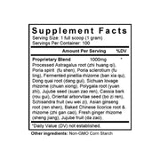 Yang Xin Tang (Astragalus & Ziziphus Combination) (100 Grams Granules) - Supplement Facts