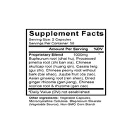Chai Hu Gui Zhi Tang (Bupleurum & Cinnamon Combination) (100 Capsules) - Supplement Facts
