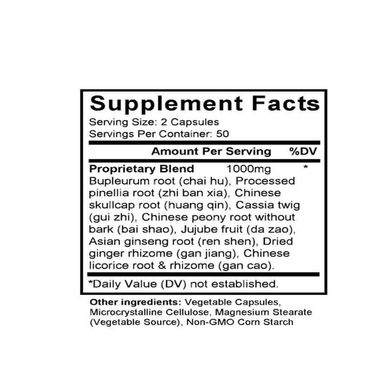 Chai Hu Gui Zhi Tang (Bupleurum & Cinnamon Combination) (100 Capsules) - Supplement Facts
