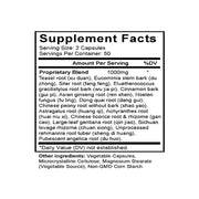 San Bi Tang (Bian Fang) (Chin-chiu & Tu-huo Combination) (100 Capsules) - Supplement Facts