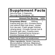 Gui Zhi Jia Long Gu Mu Li Tang (Cinnamon & Dragon Bone Combination) (100 Capsules) - Supplement Facts