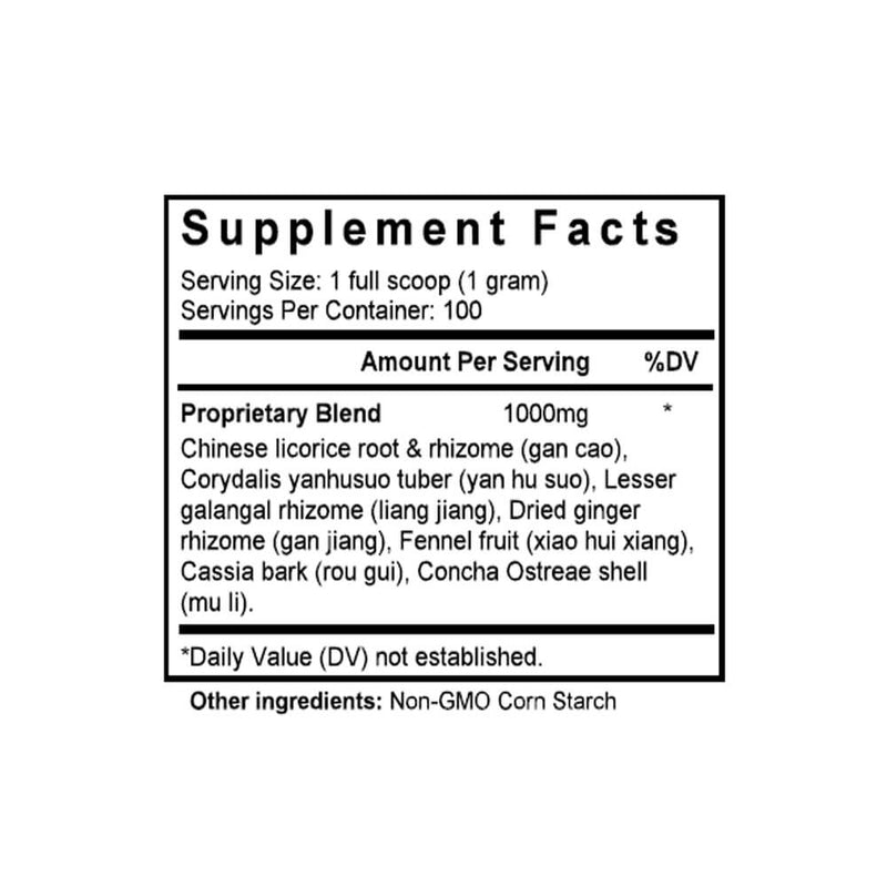 An Zhong San (Fennel & Galanga Formula) (100 Grams Granules) - Supplement Facts