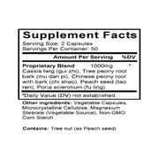 Gui Zhi Fu Ling Wan (Cinnamon & Hoelen Formula) (100 Capsules) - Supplement Facts