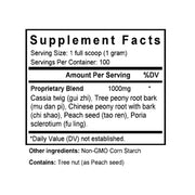 Gui Zhi Fu Ling Wan (Cinnamon & Hoelen Formula) (100 Grams Granules) - Supplement Facts
