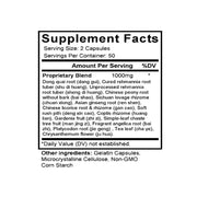 Zi Shen Ming Mu Tang (Chrysanthemum Combination) (100 Capsules) - Supplement Facts