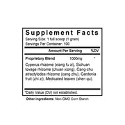 Yue Ju Wan (Cyperus & Atractylodes Formula) (100 Grams Granules) - Supplement Facts