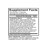 Xiang Sha Yang Wei Tang (Cyperus & Cluster Formula) (100 Capsules) - Supplement Facts